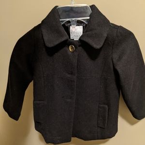 Single breasted black pea coat